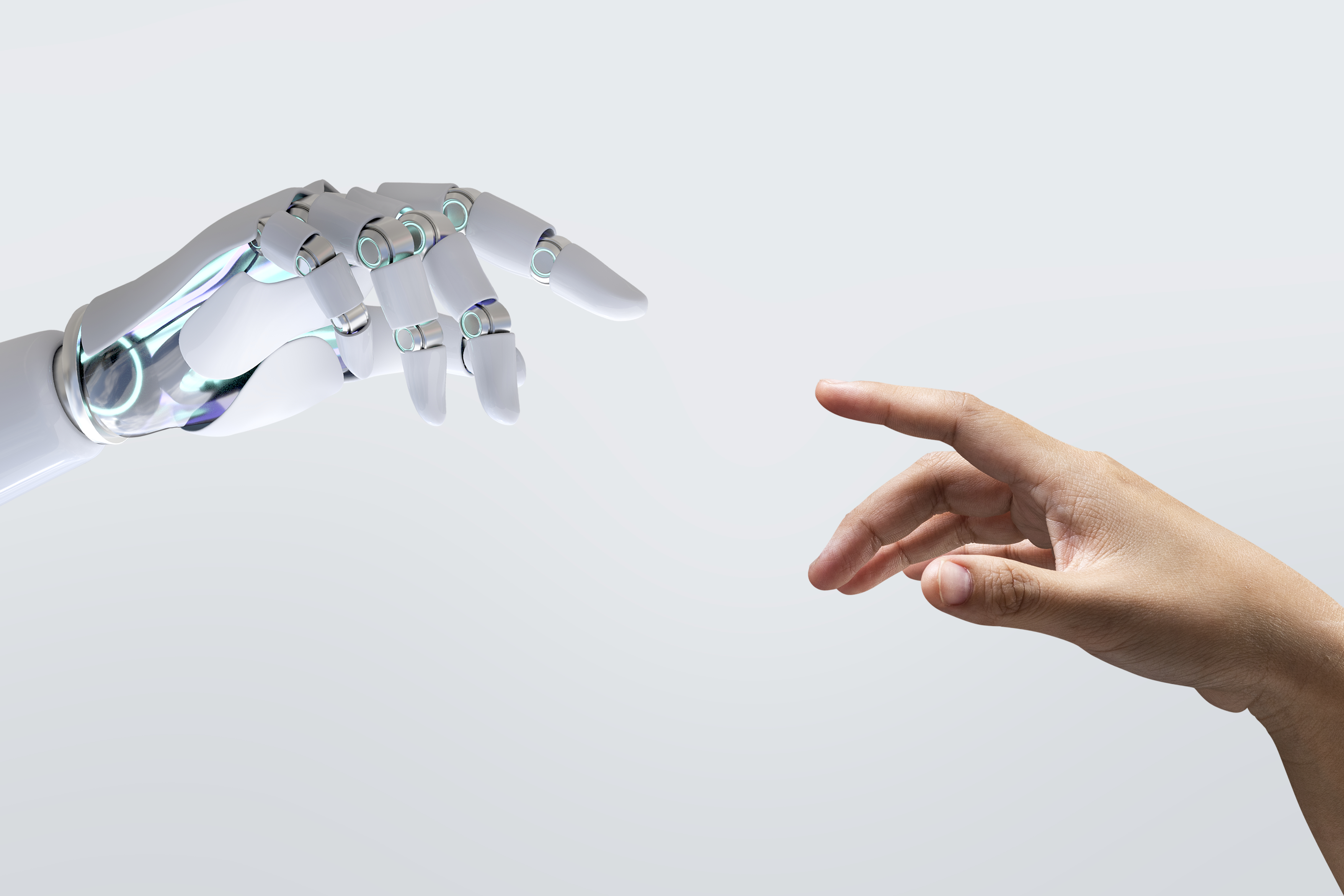 Technology and human touch - modern creation of Adam