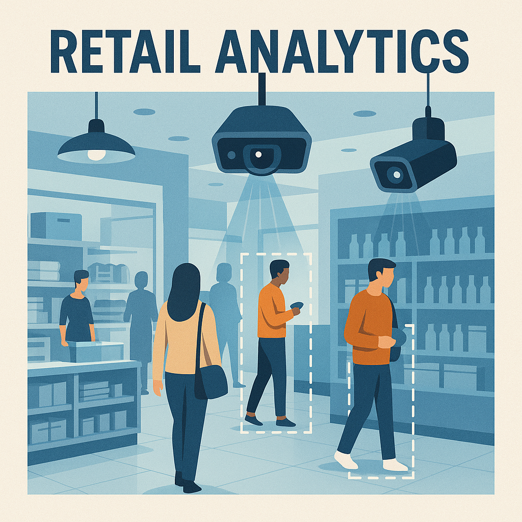 Retail Analytics: Overhead cameras and analytics in a modern retail store