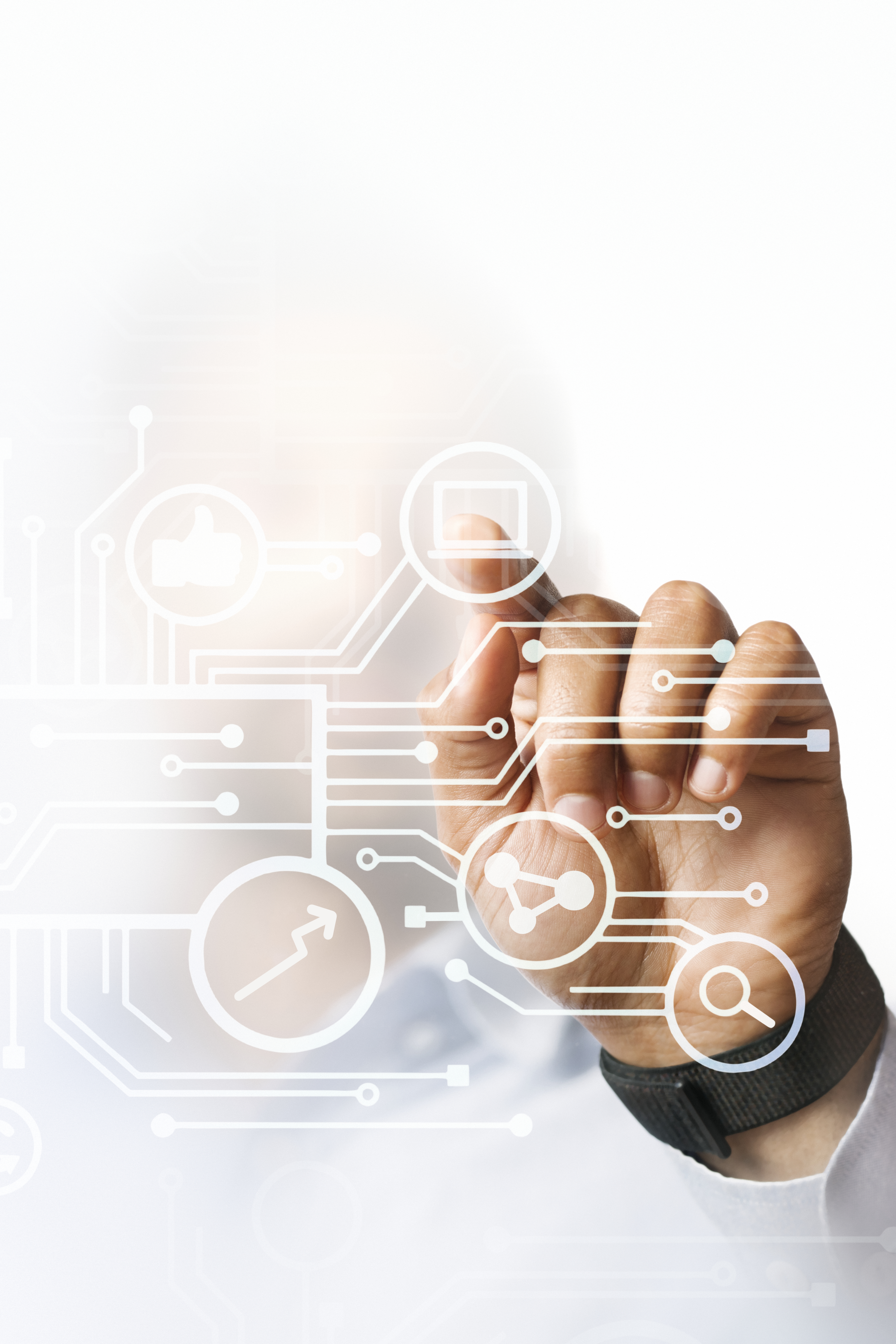 Businessman presenting high technology digital screen